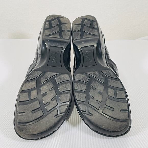 Born Concepts Clogs Womens 8 Black Patent Leather Tooled Paisley Comfort Shoes - Picture 2 of 9